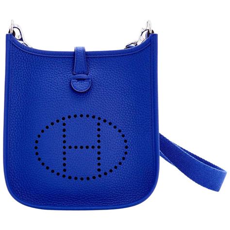 hermes evelyne tpm blue electric shoulder cross body messenger bag|hermes evelyne h logo.